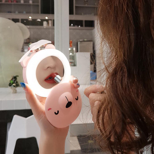 Portable LED Makeup Mirror With Mini Fan