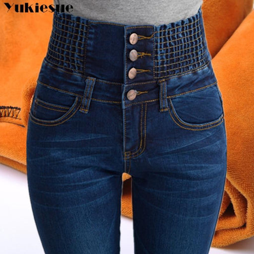 Women Winter Fleece Jeans